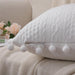Nordico Style White Cotton Pompom Cushion Cover - Luxurious Decor Accent