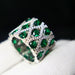 Elegant Tri-Gemstone Ring: Opulent 18K White Gold Plating