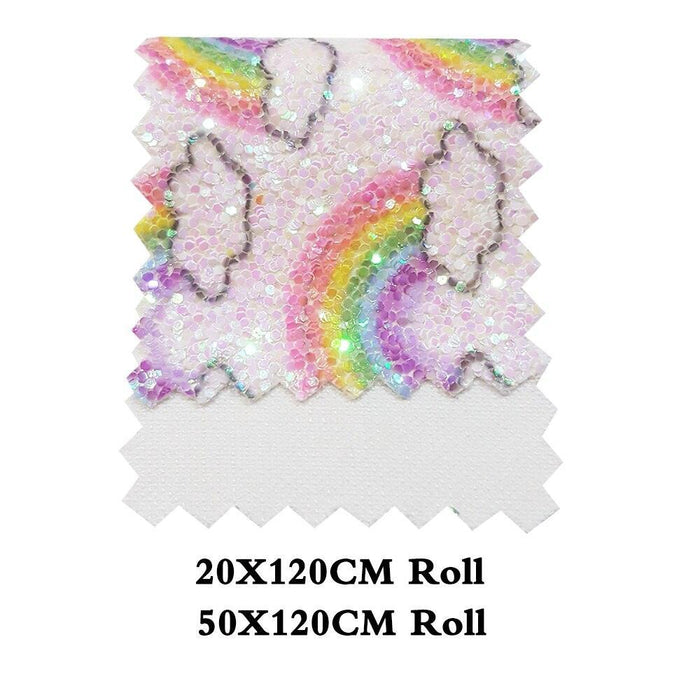 Glittering Rainbow Faux Leather Crafting Roll - Ignite Your Imagination with a Splash of Color