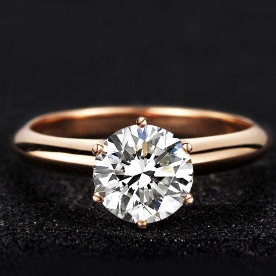 Radiant Rose Gold: Stunning 2 Carat Zirconia Diamond Rings