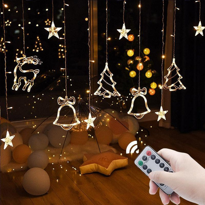 Twinkling LED Star Lamp Curtain Garland Fairy String Lights for Magical Festive Ambiance