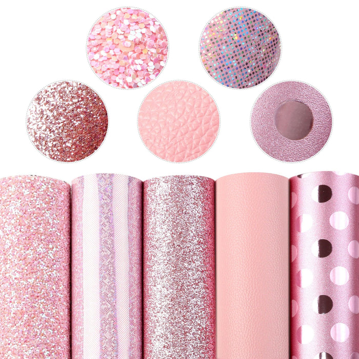 Glimmering Glitz Faux Leather Crafting Bundle - 5 Sheet Pack