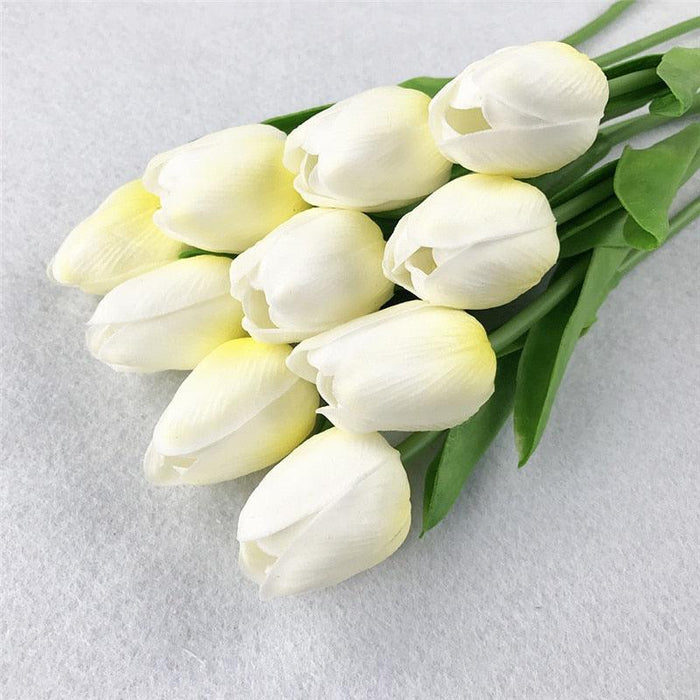 Elegant Set of 10 Real Touch Tulip Artificial Flowers - Ideal for Wedding and Home Decoration