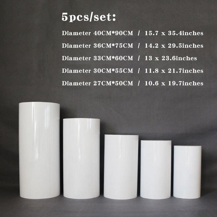 Elegant Round Cylinder Pedestal Display Set with Size Options