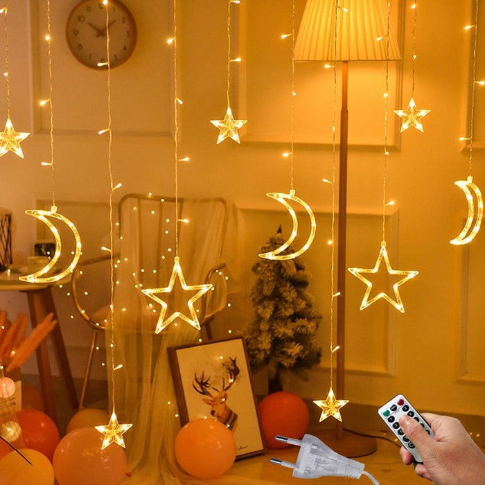 Twinkling LED Star Lamp Curtain Garland Fairy String Lights for Magical Festive Ambiance