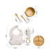 Bamboo Baby Feeding Set with Suction Plates and Rattle Toy - 7-Piece Collection