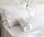 Elegant Ivory Ruffled Waterproof Faux Suede Pillowcase Collection