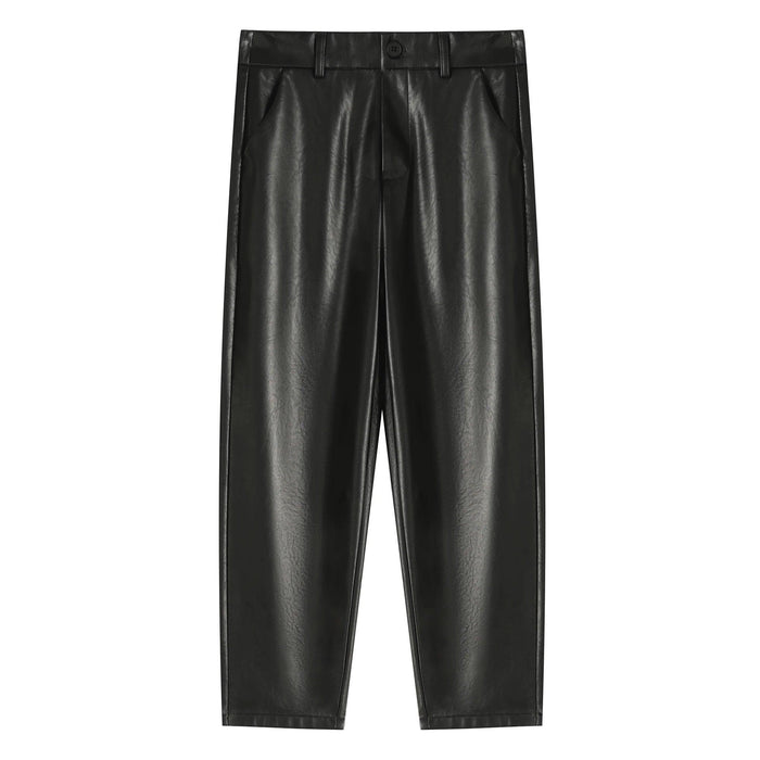 Elegant Seoulish Vegan Leather Trousers for Women - Ideal for Autumn/Winter Fashion