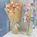 Enchanting Handcrafted Milk Cotton Floral Arrangement Featuring Tulips, Daisies, and Bellflowers