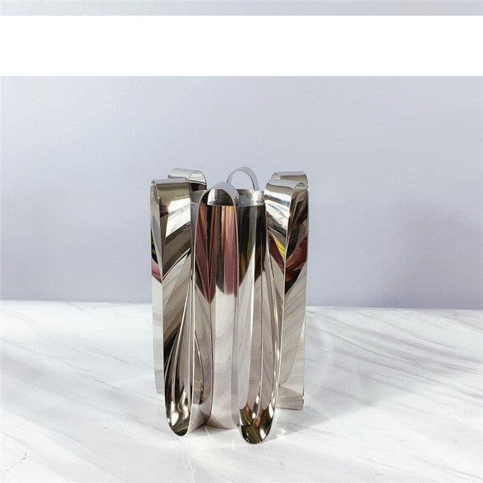 Modern Silver Blossom Vase: Elegant Scandinavian Home Decor