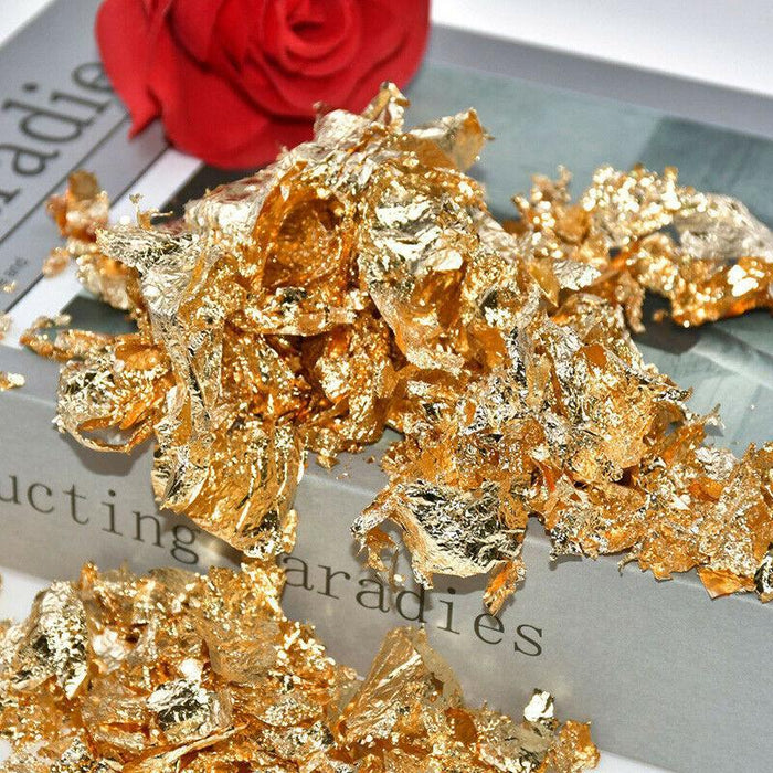 Gilded Creativity: Premium Gold Leaf Flakes Art Kit for Stunning Projects