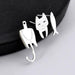 Catfish Charm Sterling Silver Drop Earrings - Ideal for Feline Enthusiasts