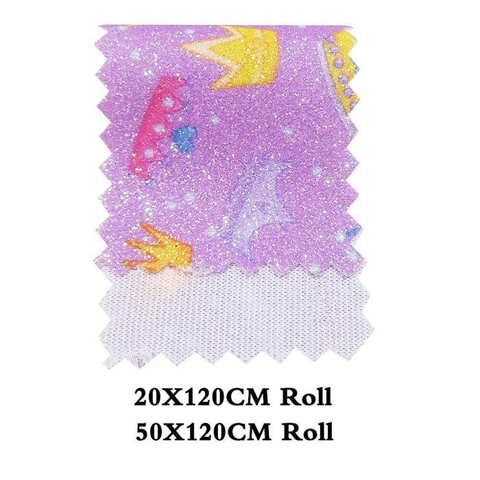 Sparkling Crown Glitter Fabric Roll - Premium Crafting Material for Elegant Projects