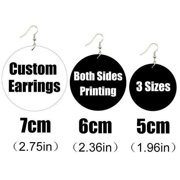 Customizable Wooden Photo Drop Earrings - Express Your Unique Fashion