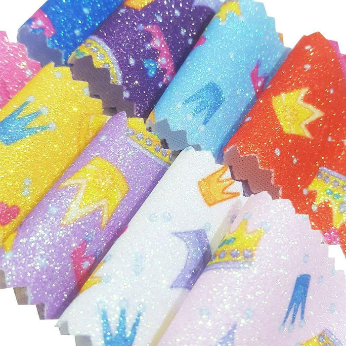 Sparkling Crown Glitter Fabric Roll - Premium Crafting Material for Elegant Projects