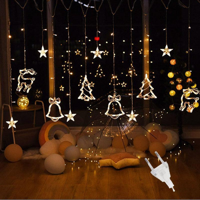 Twinkling LED Star Lamp Curtain Garland Fairy String Lights for Magical Festive Ambiance