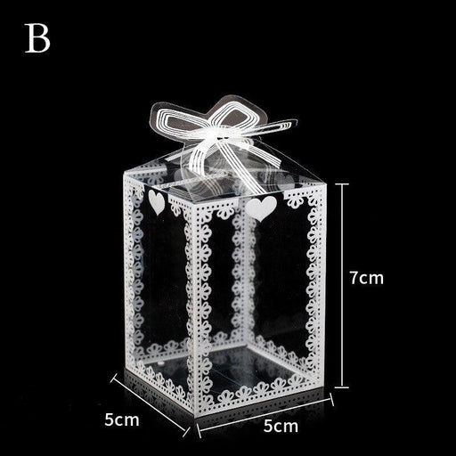 Chic Transparent Lace Design PVC Gift Boxes - Set of 10 for Elegant Gift Presentation