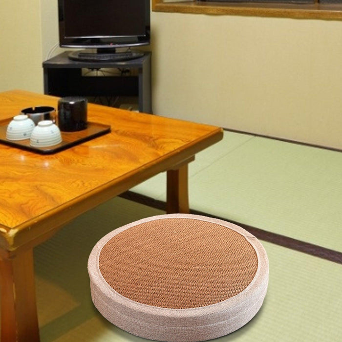 Serene Cattail Hand-Woven Meditation Cushion with Japanese Futon Design