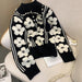 Vintage Pearl-Embellished Knit Pullover - Chic Autumn Sweater for Women