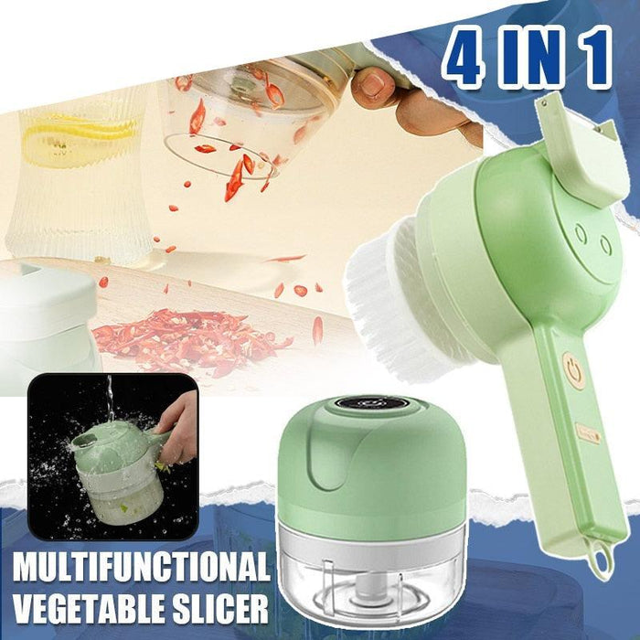 4-In-1 Electric Kitchen Cutting Set with USB Rechargeability