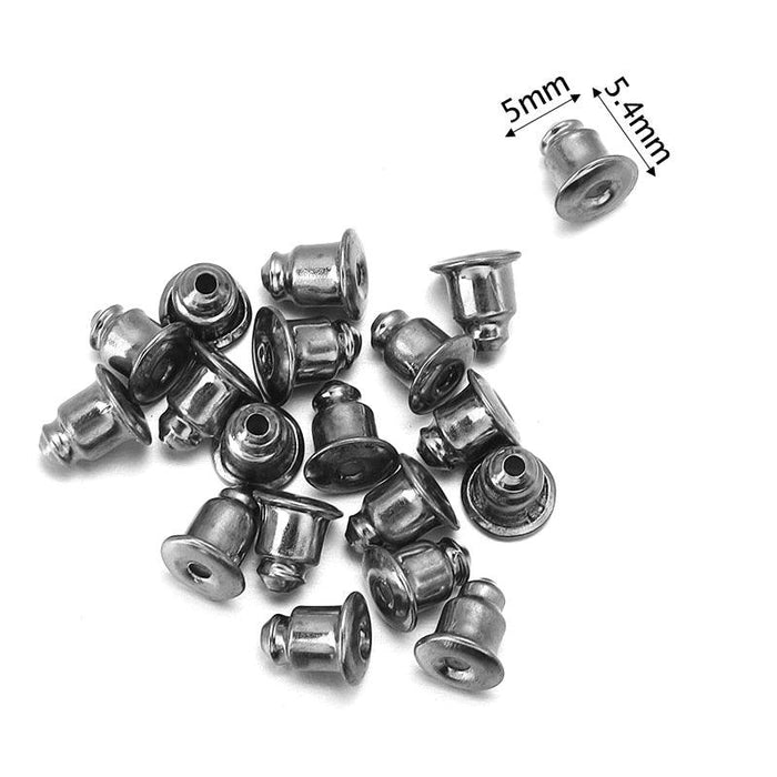 100pcs/lot Rubber Earring Backs Stopper Stainless Steel Earnuts Stud  Earring Back For DIY Jewelry Making Findings Accessories