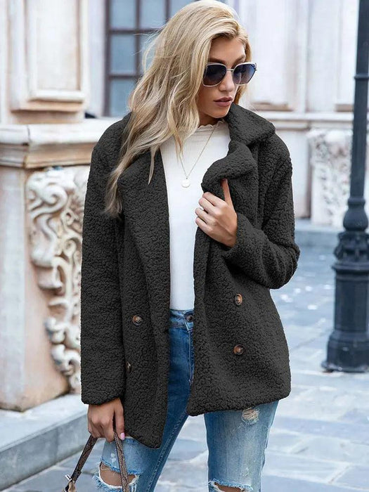 Chic Oversized Plush Faux Fur Teddy Coat - Women's Essential Outerwear