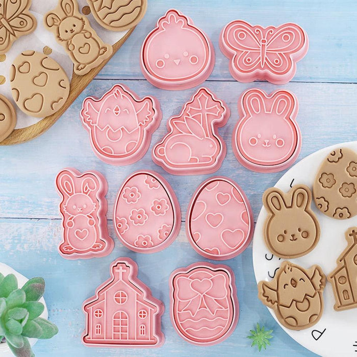 Easter Silicone Cookie Cutter Set - Bake Adorable Easter Cookies with Butterfly, Egg, and Bunny Shapes