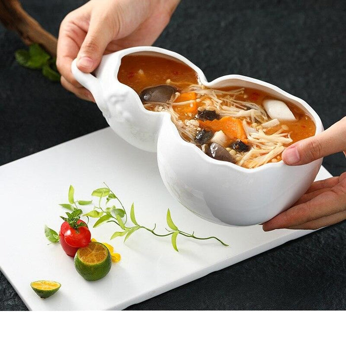 Stylish Gourd-Shaped Ceramic Tableware Set for Elevated Dining