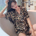 Sleek Leopard Pattern Cozy Lounge Ensemble: Stylish Comfort for Today’s Woman