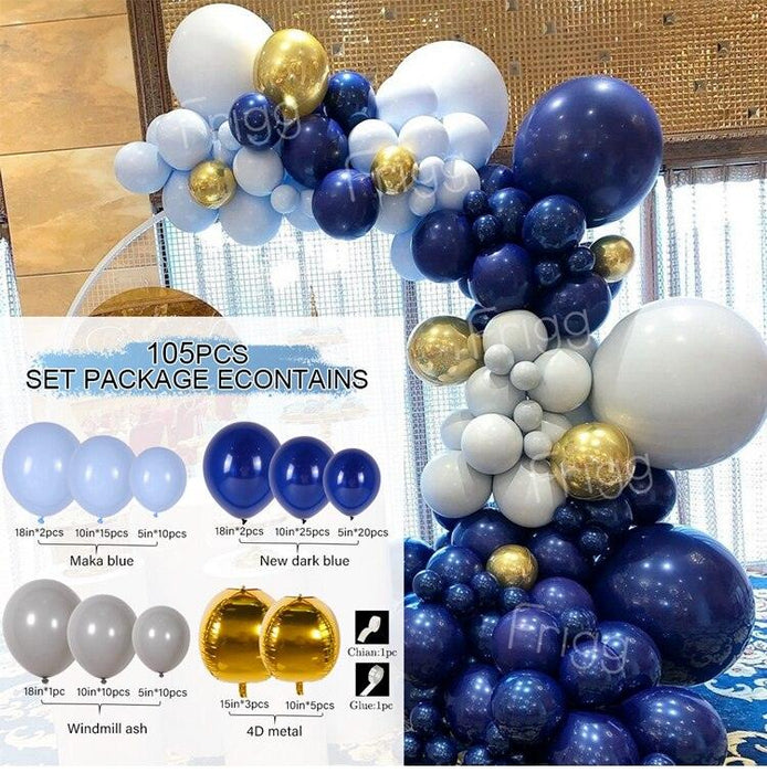 Elegant Blue Macaron Balloon Arch Kit - Transform Your Celebrations with Luxurious Style