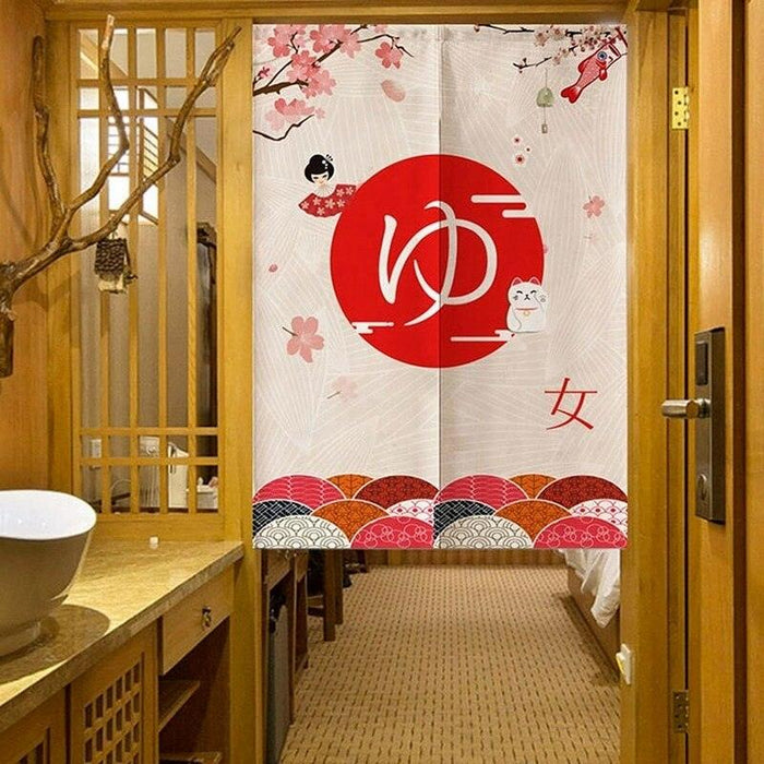 Elegant Japanese Polyester Door Curtain for Stylish Space Enhancement