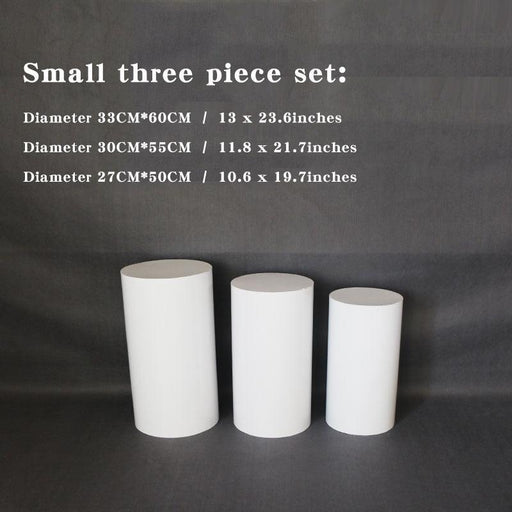 Elegant Round Cylinder Pedestal Display Set with Size Options