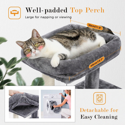 Luxurious Kitty Oasis: Deluxe Cat Tower with Cozy Cushions and Engaging Activities