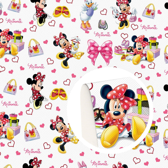 Elegant Minnie Mouse Faux Leather Crafting Sheet - Transform Your Projects