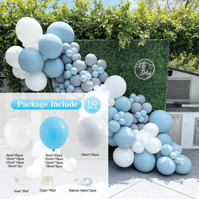 Elegant Blue Macaron Balloon Arch Kit - Transform Your Celebrations with Luxurious Style