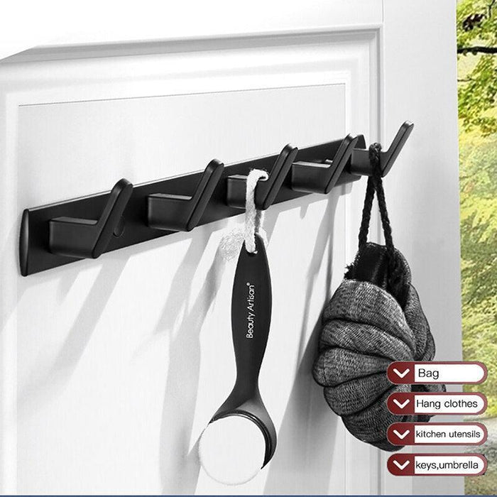 Over-the-Door Aluminum Hook Organizer: Stylish Storage Solution for Kitchen and Bathroom