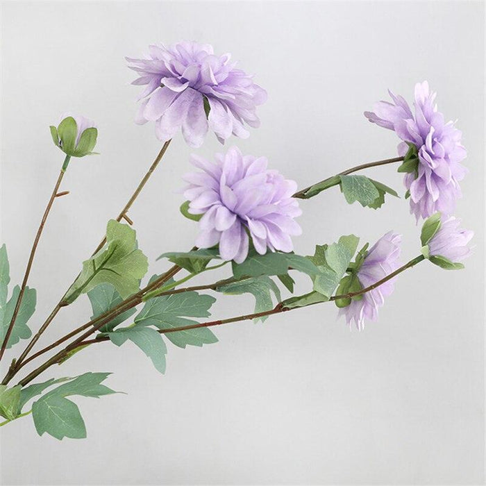 6-Head Elegant Pink Dahlia Silk Flower Stem for Upscale Occasions and Chic Décor