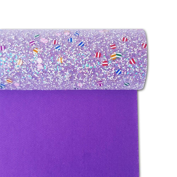 Sparkling Purple Chunky Glitter Fabric Roll - Must-Have for Creative DIY Projects