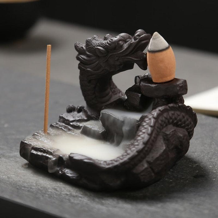 Dragon Harmony Backflow Incense Burner for Zen Spaces in Home & Office