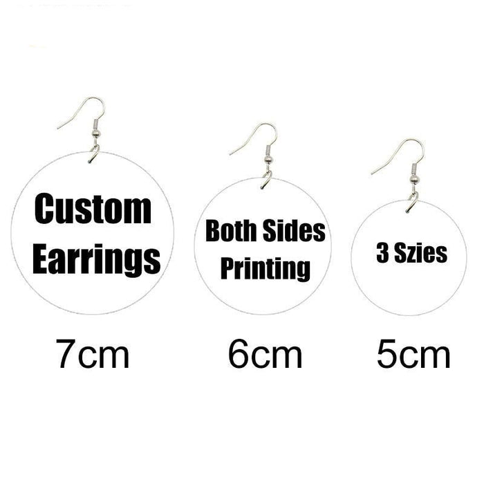 Customizable Wooden Photo Drop Earrings - Express Your Unique Fashion