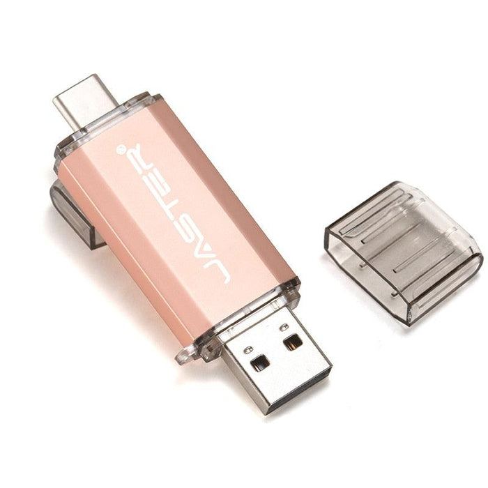 Premium 2-in-1 Type-C USB Flash Drive - Golden Metal Design with High-Speed Data Transfer and Enhanced Security