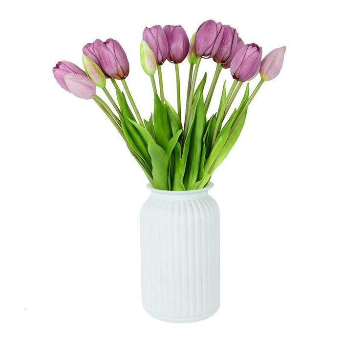 Elegant Tulip Blossom Collection - Set of 5 Realistic Flowers for Wedding and Home Decor