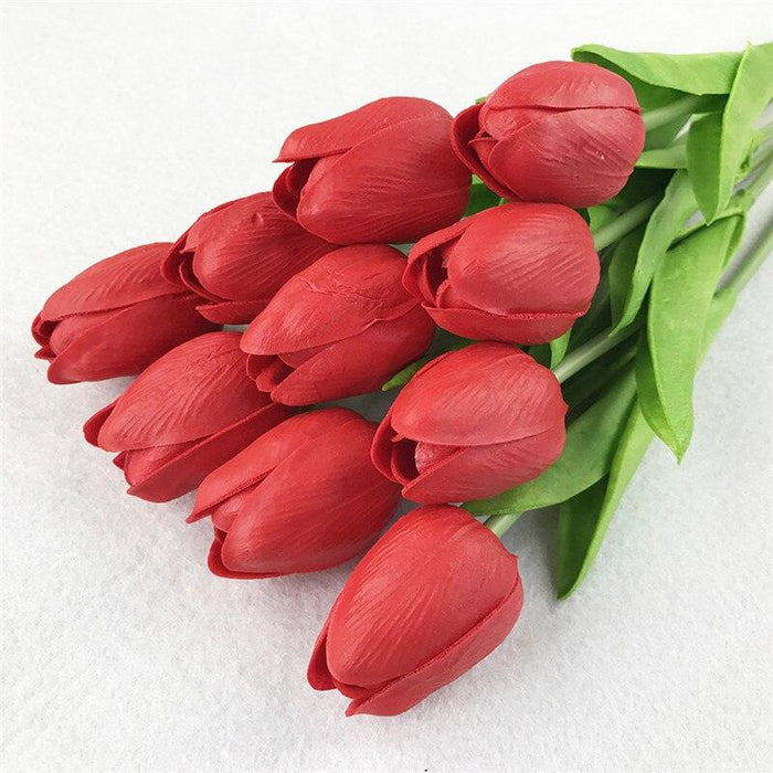 Elegant Set of 10 Real Touch Artificial Tulip Flowers