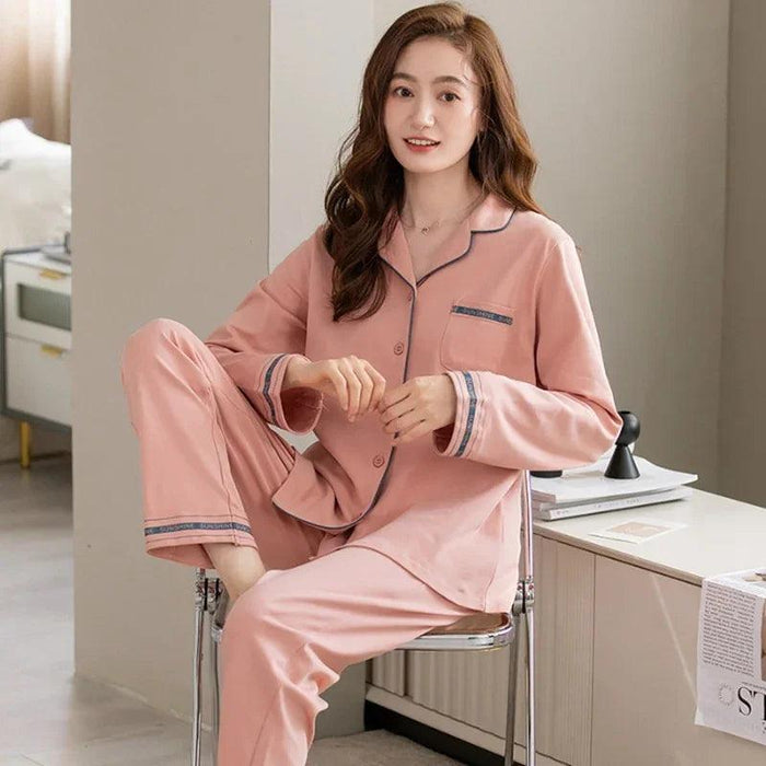 Chic Korean Style Cotton Lounge Set for Ultimate Comfort - Unisex Relaxation Wear