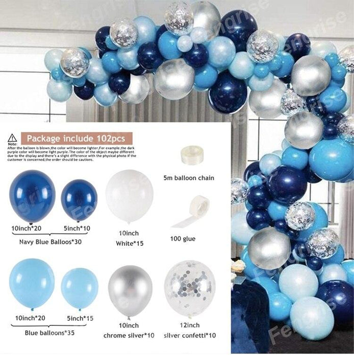 Elegant Blue Macaron Balloon Arch Kit - Transform Your Celebrations with Luxurious Style