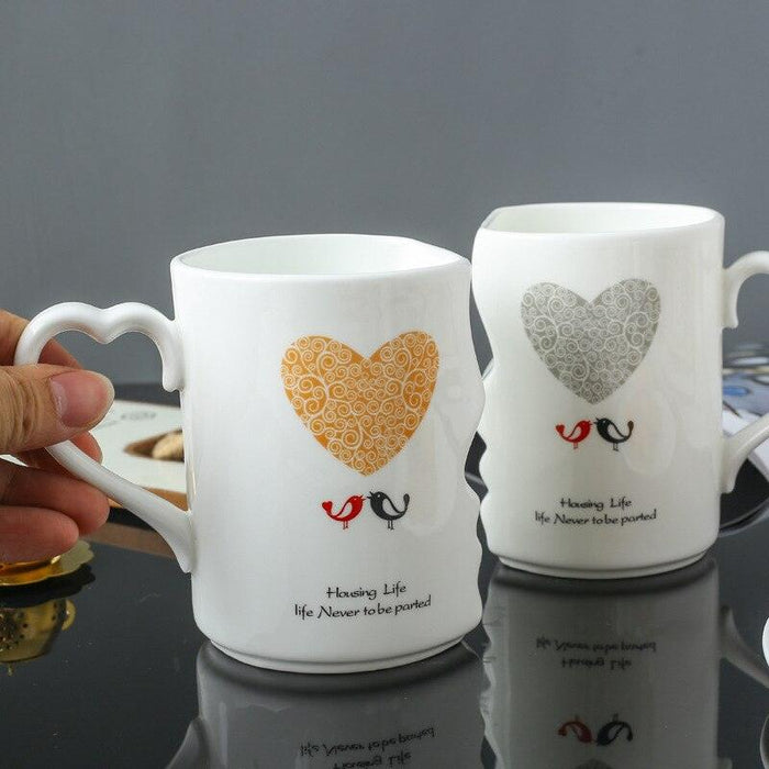 Romantic Couple's Ceramic Mug Duo - Ideal Present for Special Moments