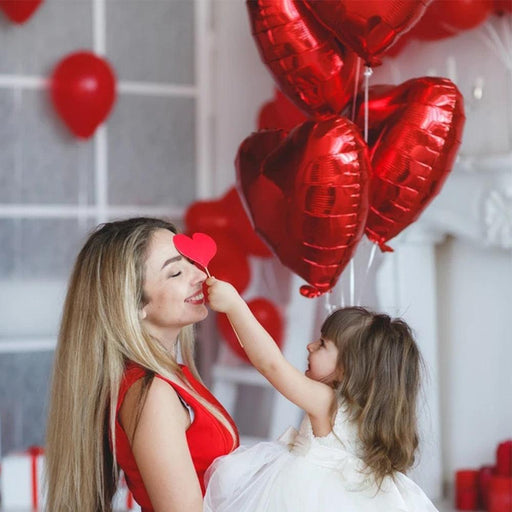 Red Heart Foil Balloon Set - Perfect for Valentines Day, Weddings, Birthdays, and Anniversaries