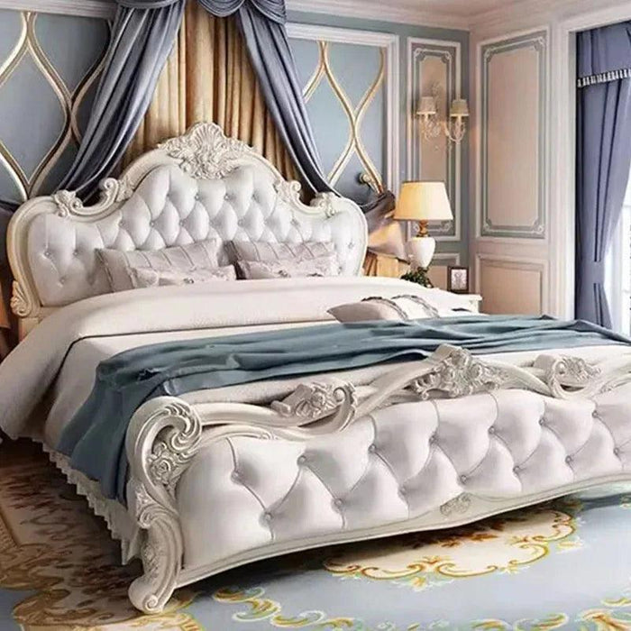 Regal Morocco Dream Leather Bed - European Opulence & Morocco Charm