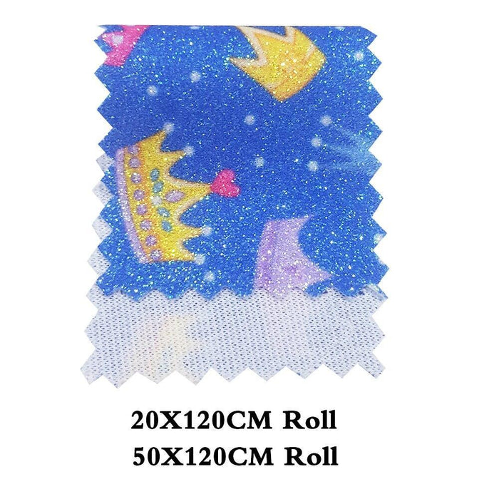 Sparkling Crown Glitter Fabric Roll - Premium Crafting Material for Elegant Projects