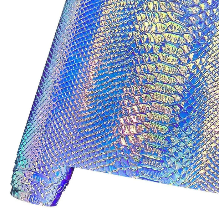 Iridescent Holographic Snakeskin PU Leather Craft Roll for Creative DIY Adventures